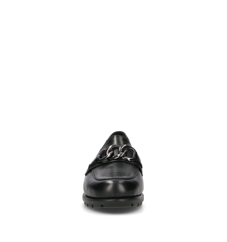VALLEVERDE Mocassino donna nero in pelle