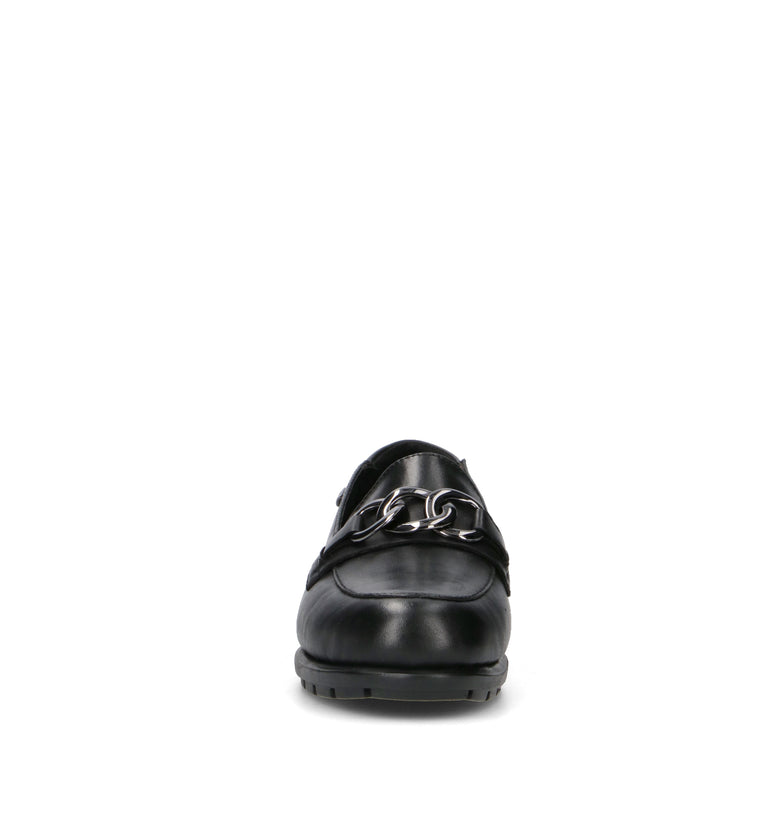 VALLEVERDE Mocassino donna nero in pelle