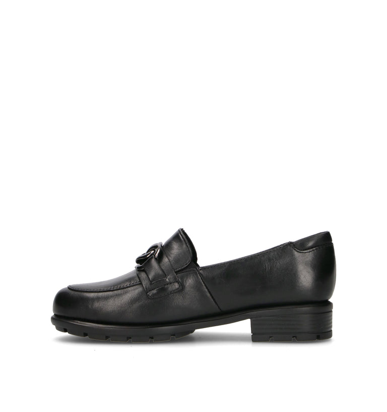 VALLEVERDE Mocassino donna nero in pelle