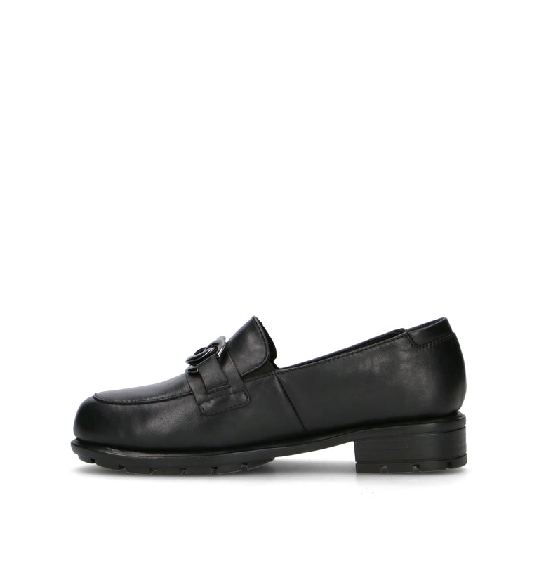 VALLEVERDE Mocassino donna nero in pelle