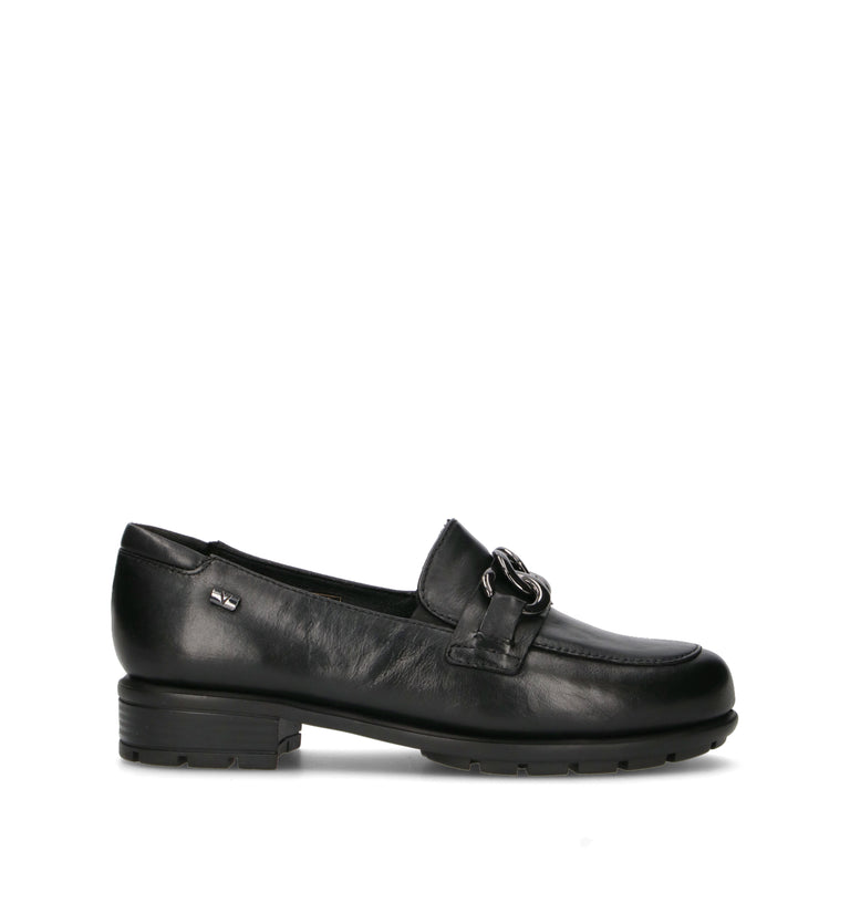 VALLEVERDE Mocassino donna nero in pelle