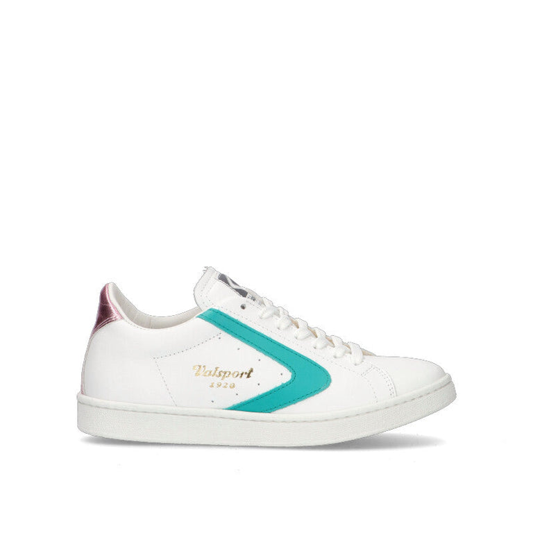 VALSPORT TOURNAMENT Sneaker donna bianca/acquamarina in pelle