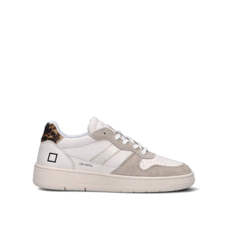 D.A.T.E. Sneaker donna bianca/beige in pelle
