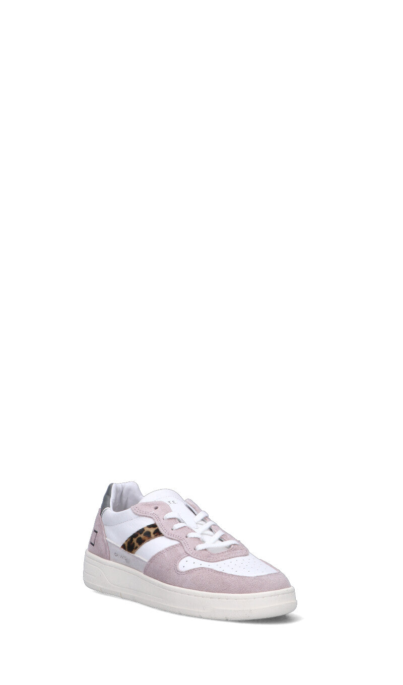 D.A.T.E. Sneaker donna bianca/rosa in pelle