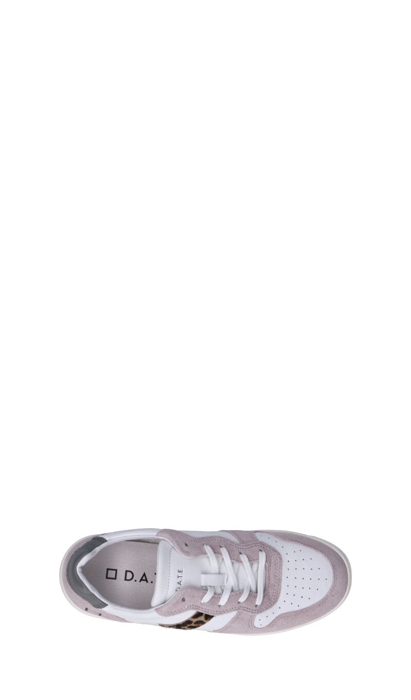 D.A.T.E. Sneaker donna bianca/rosa in pelle
