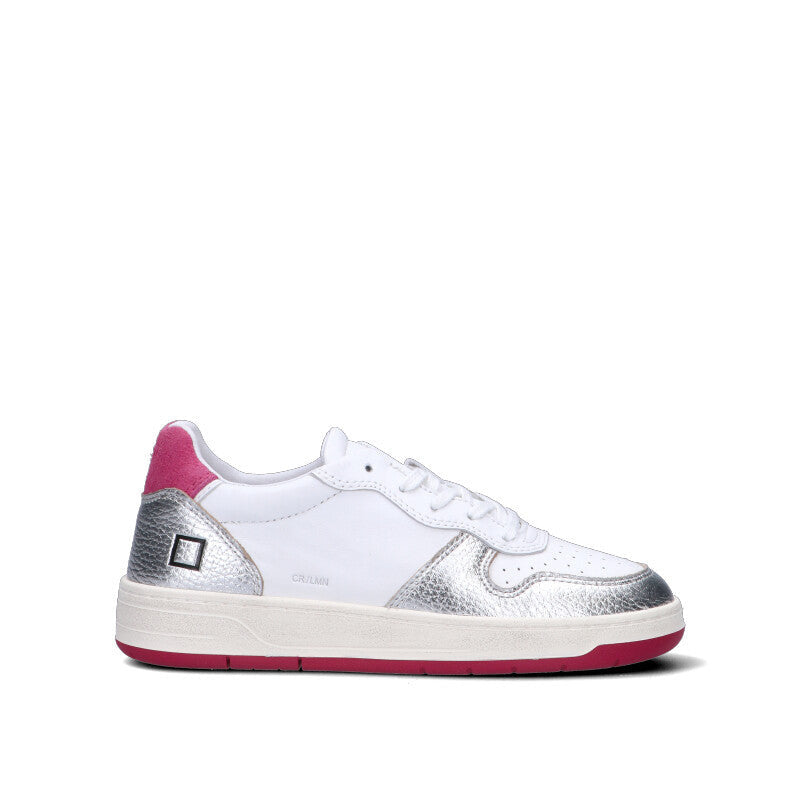 D.A.T.E. Sneaker donna bianca/argento in pelle