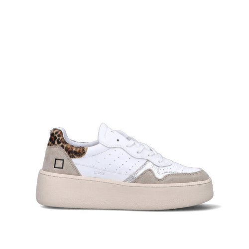 D.A.T.E. Sneaker donna bianca/beige in pelle