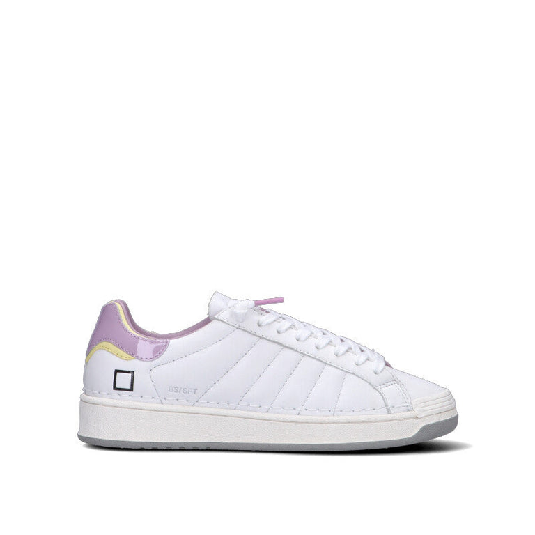 D.A.T.E. BASE SOFT Sneaker donna bianca/lilla in pelle