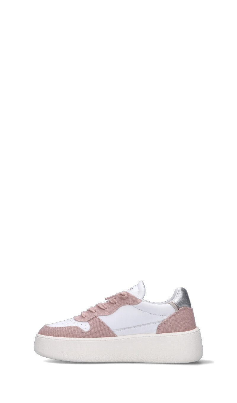 D.A.T.E. COURT PLATFORM Sneaker donna bianca/rosa