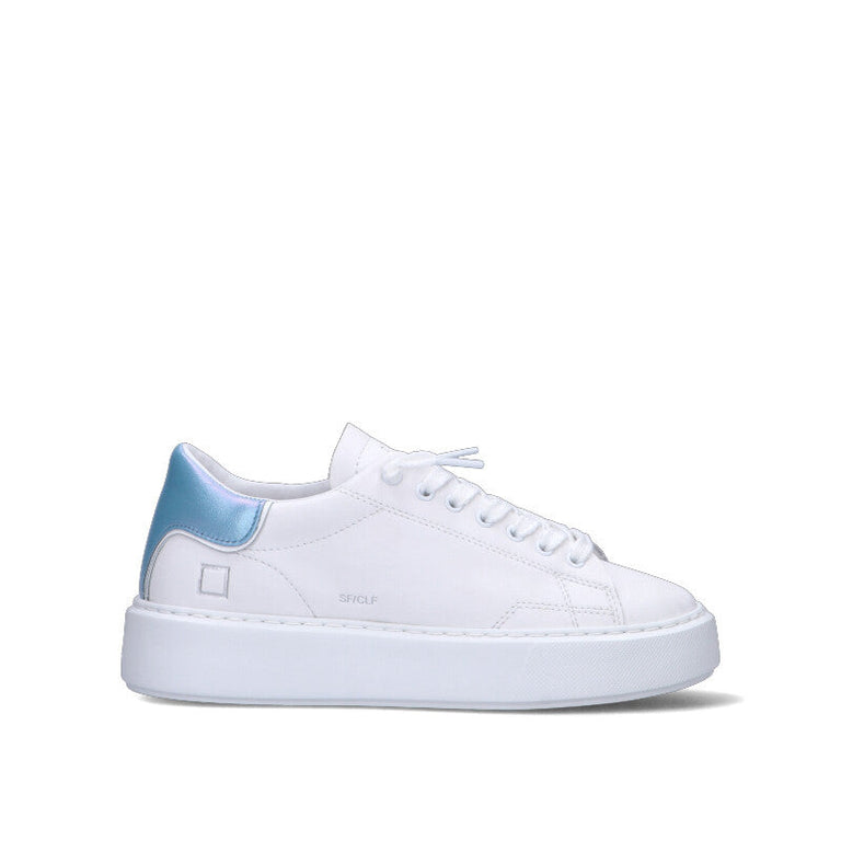 D.A.T.E. SFERA CALF NYLON Sneaker donna bianca/azzurra in pelle