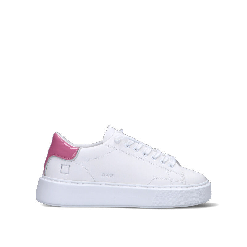 D.A.T.E. SFERA CALF NYLON Sneaker donna bianca/rosa in pelle
