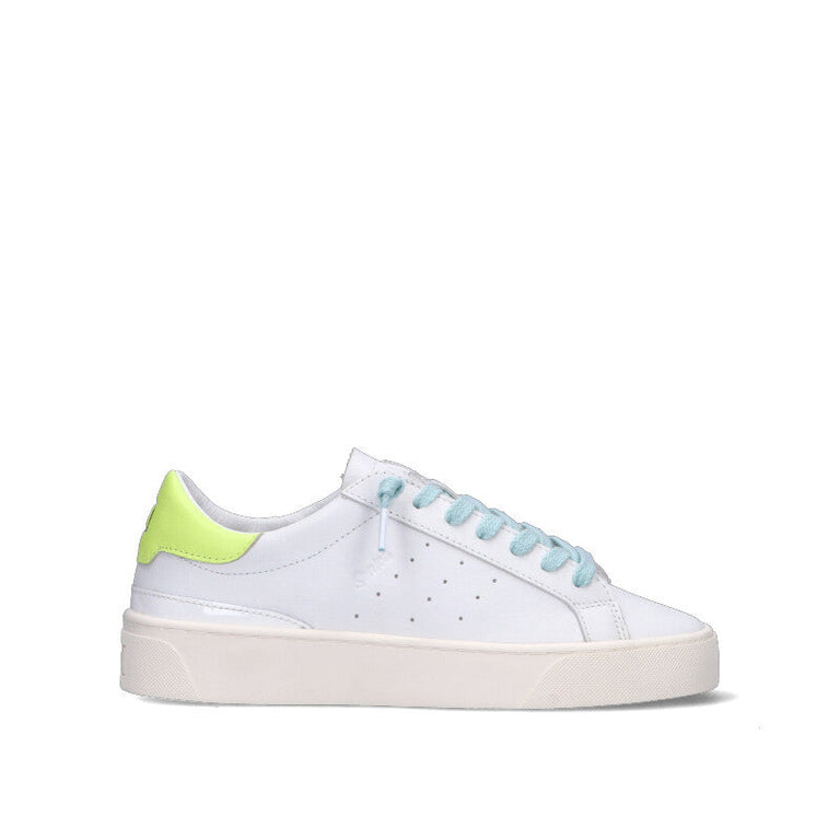 D.A.T.E. SONICA CALF Sneaker donna bianca/gialla in pelle
