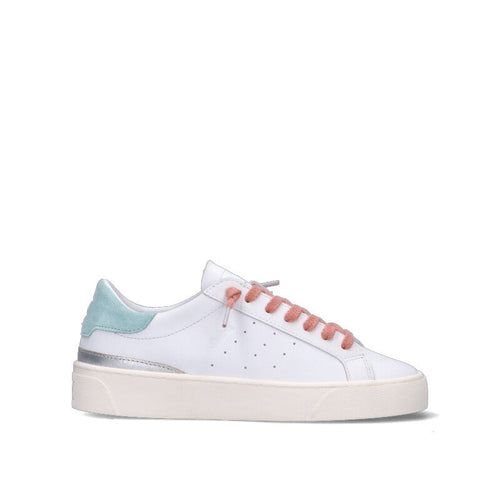 D.A.T.E. SONICA CALF Sneaker donna bianca/azzurra in pelle