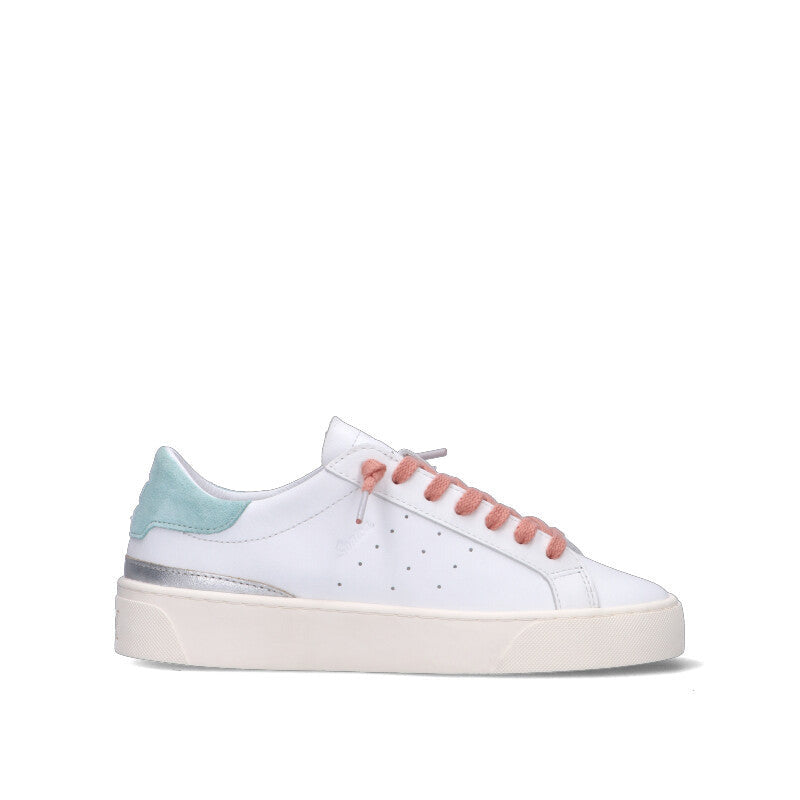 D.A.T.E. SONICA CALF Sneaker donna bianca/azzurra in pelle
