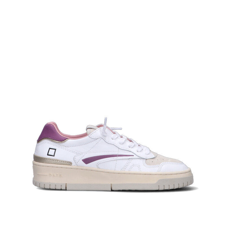D.A.T.E. TORNEO PURE CALF Sneaker donna bianca/malva in pelle