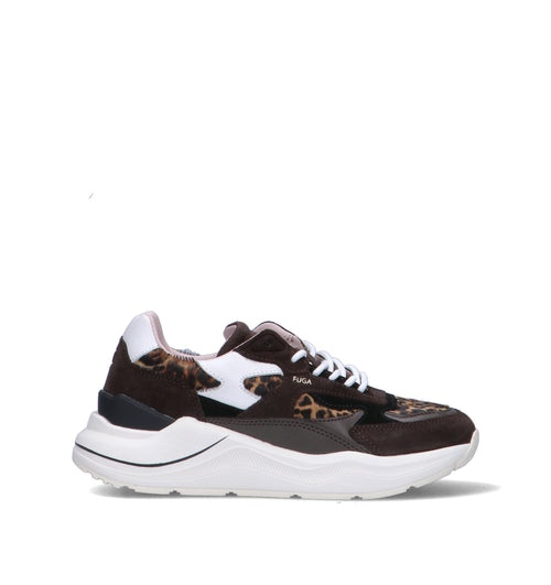 D.A.T.E. Sneaker donna marrone/animalier in suede