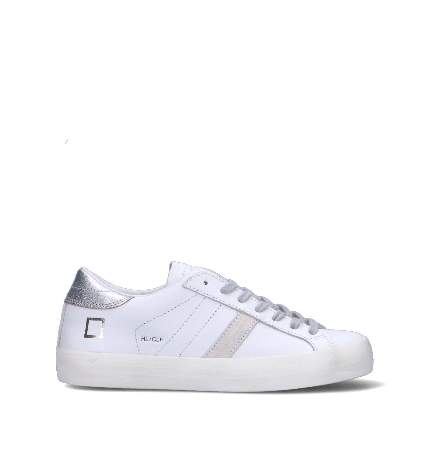 D.A.T.E. Sneaker donna bianca/argento in pelle