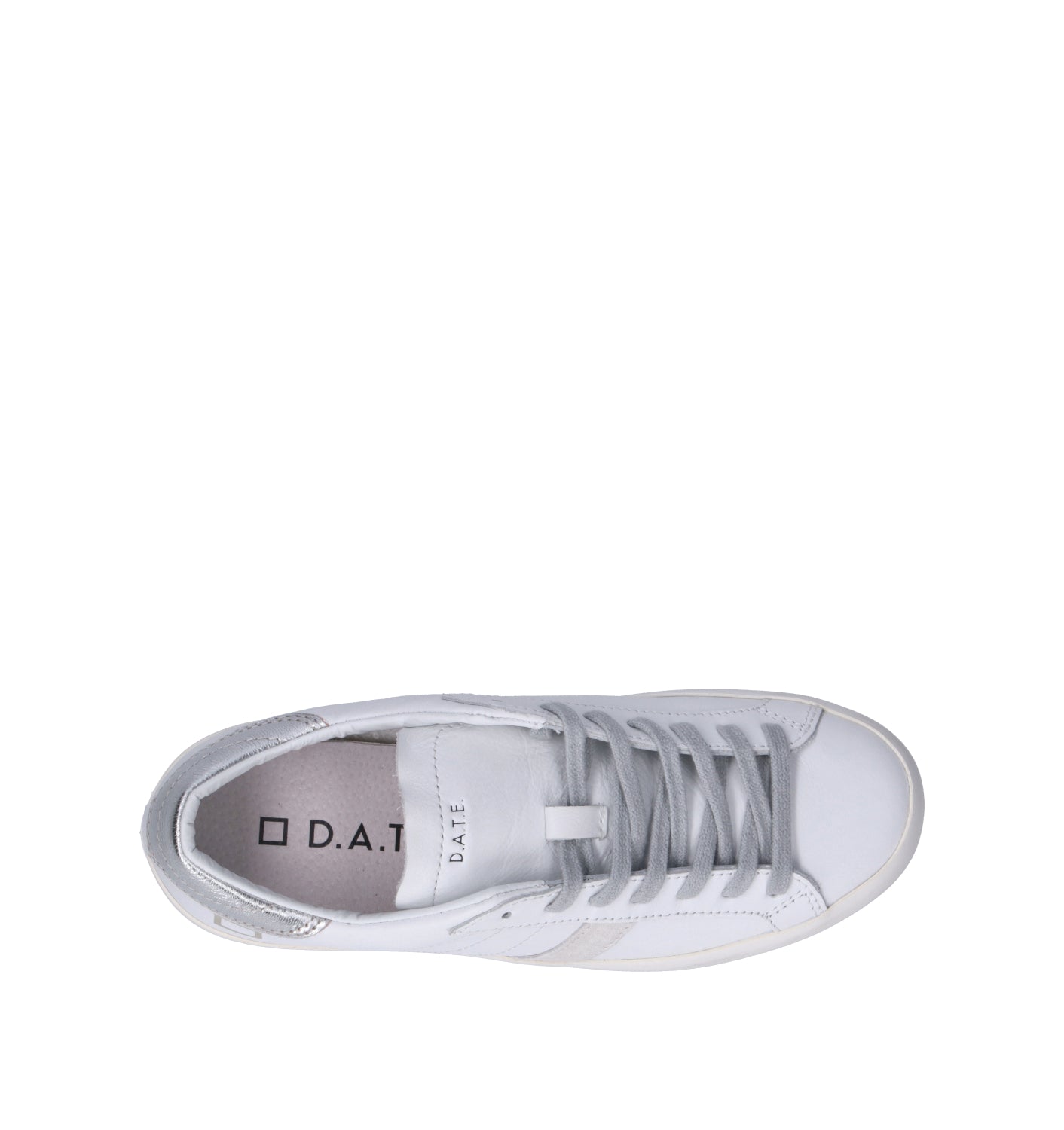 D.A.T.E. Sneaker donna bianca/argento in pelle