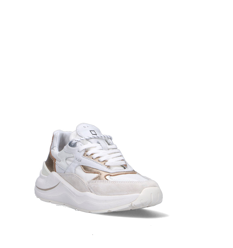 D.A.T.E. Sneaker donna bianca/oro