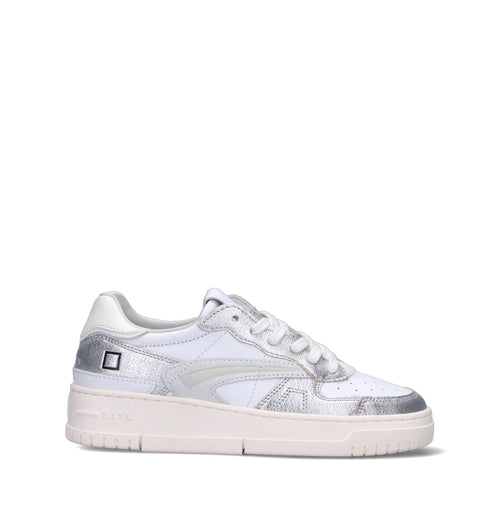 D.A.T.E. Sneaker donna bianca/argento in pelle