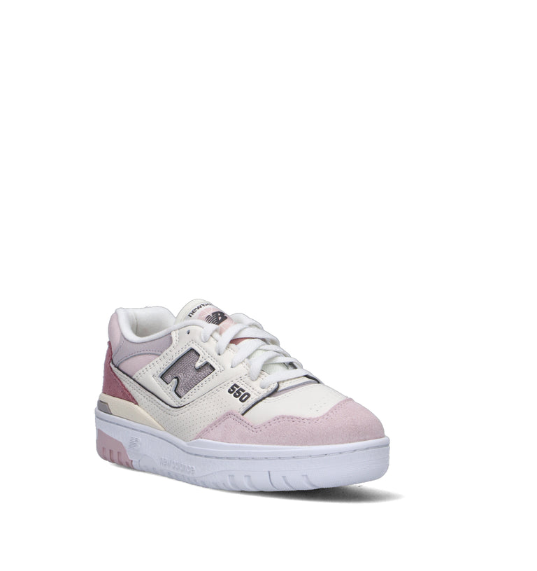 NEW BALANCE 550 Sneaker donna bianca/rosa in pelle
