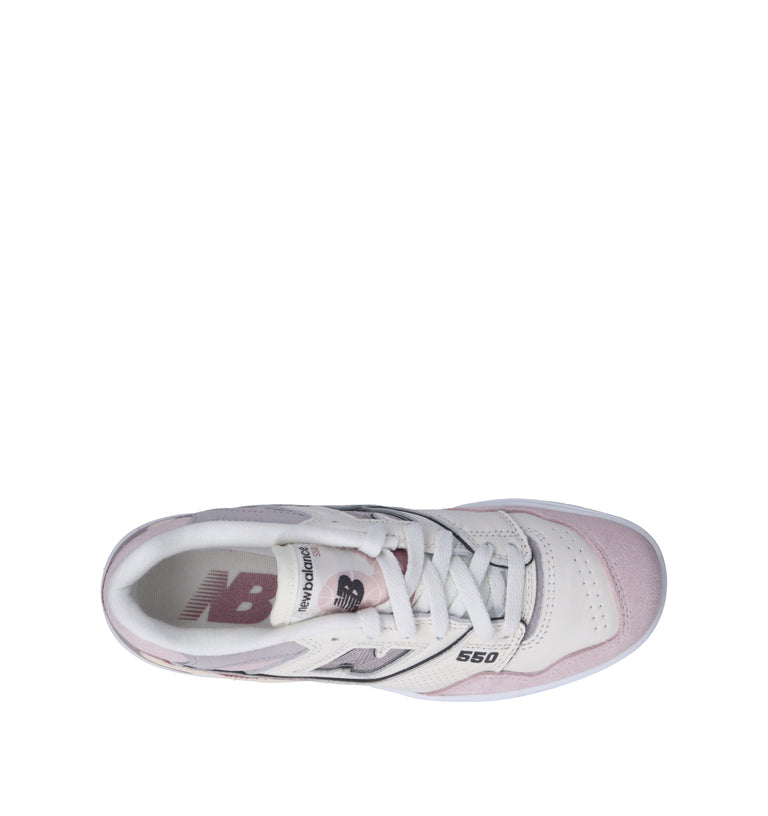NEW BALANCE 550 Sneaker donna bianca/rosa in pelle