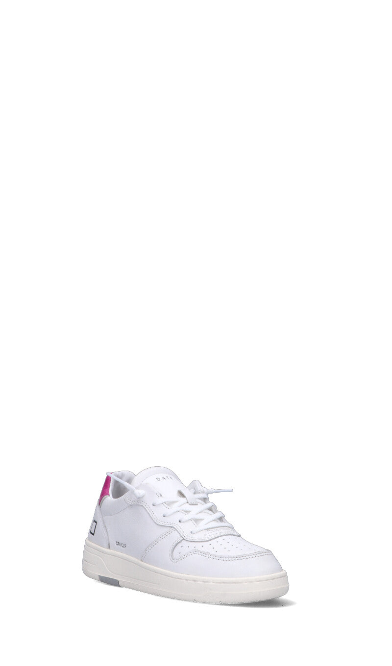 D.A.T.E. COURT CALF Sneaker donna bianca/fucsia in pelle