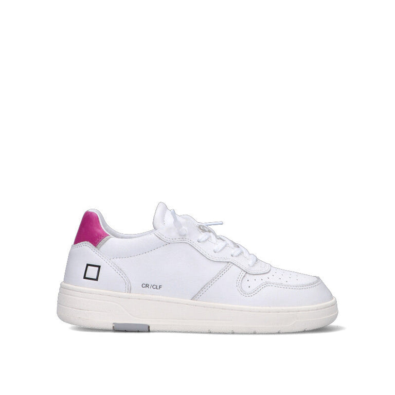 D.A.T.E. COURT CALF Sneaker donna bianca/fucsia in pelle
