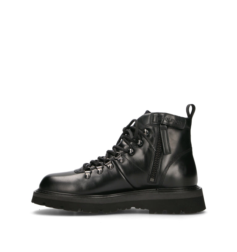 WOOLRICH Polacco uomo nero in pelle