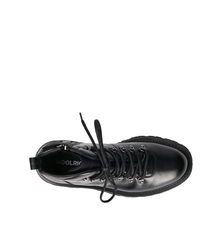 WOOLRICH Polacco uomo nero in pelle