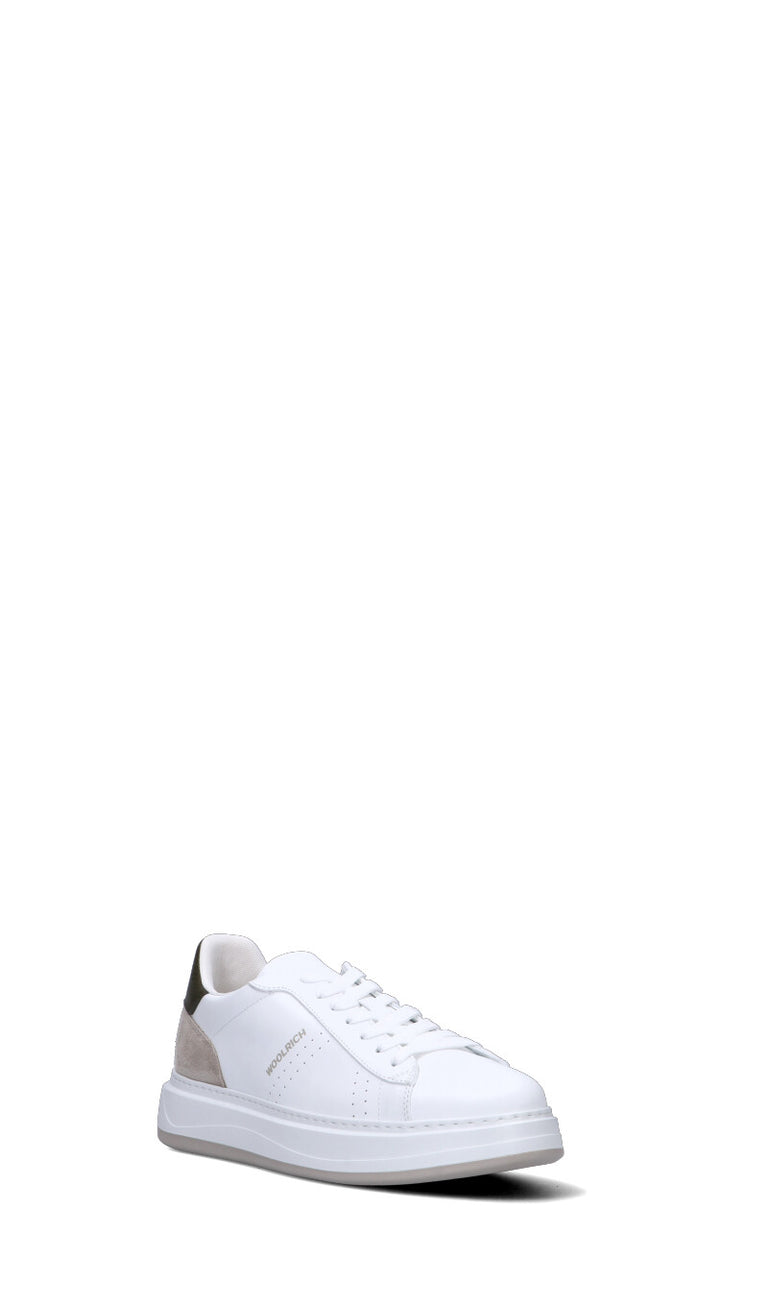 WOOLRICH Sneaker uomo bianca/militare in pelle