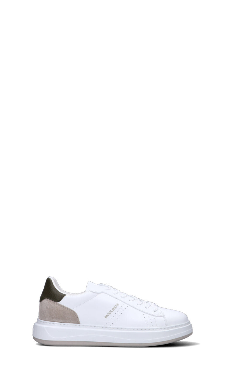 WOOLRICH Sneaker uomo bianca/militare in pelle