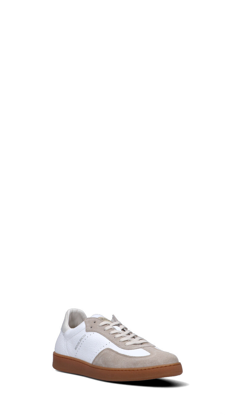 WOOLRICH  Sneaker uomo bianca/beige in pelle