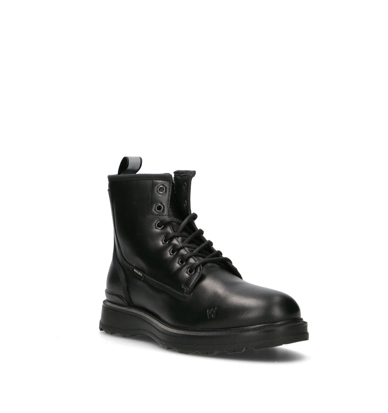 WOOLRICH Anfibio uomo nero in pelle