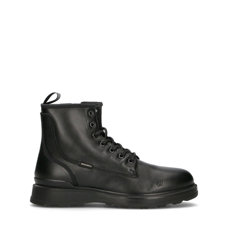 WOOLRICH Anfibio uomo nero in pelle