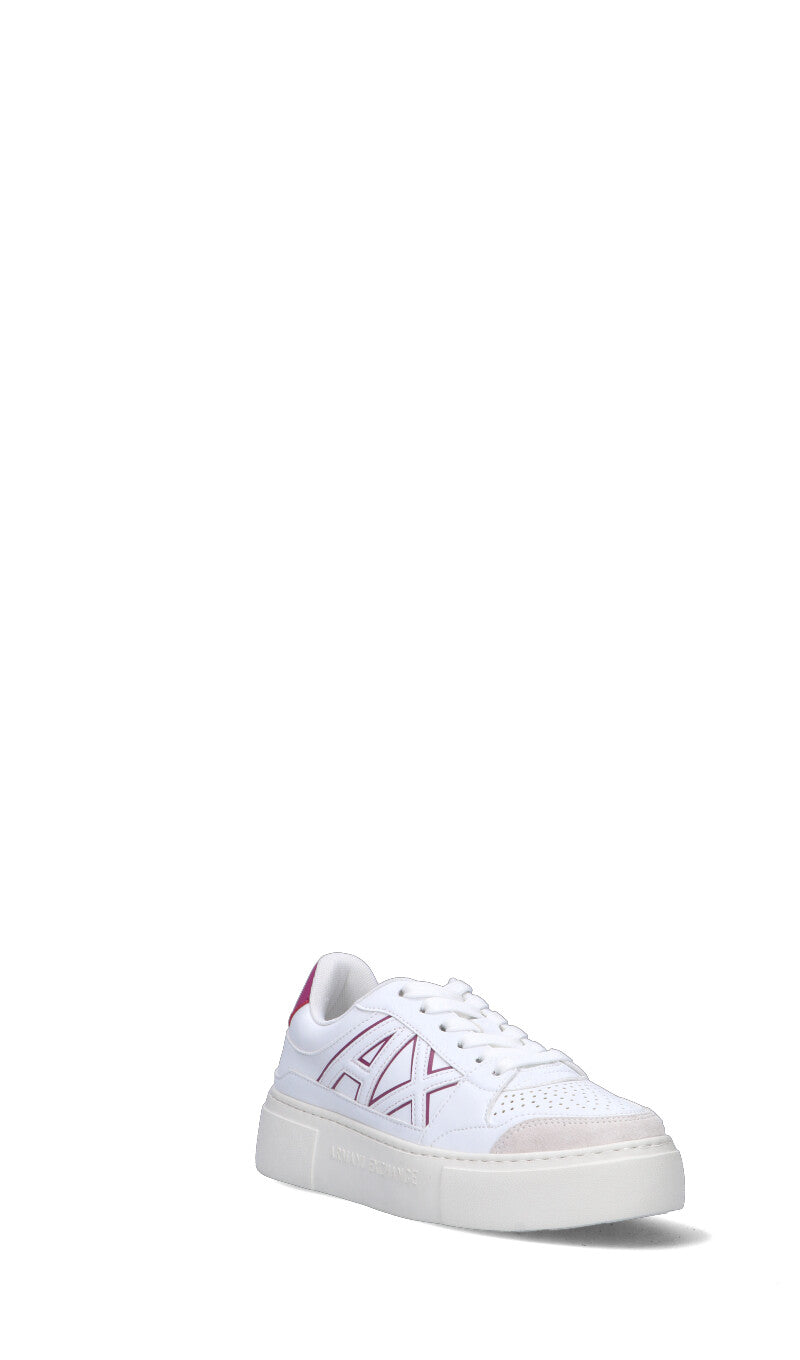 ARMANI EXCHANGE Sneaker donna bianca/fucsia in pelle