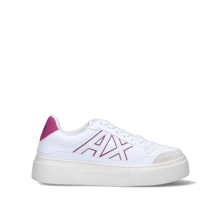 ARMANI EXCHANGE Sneaker donna bianca/fucsia in pelle