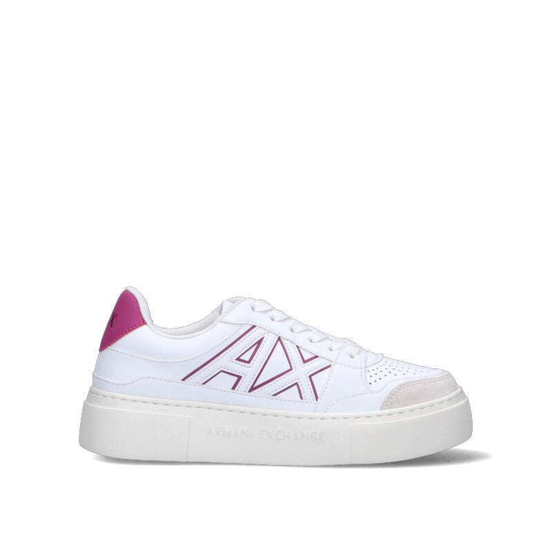 ARMANI EXCHANGE Sneaker donna bianca/fucsia in pelle