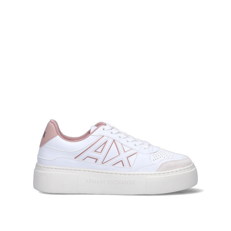 ARMANI EXCHANGE Sneaker donna bianca/rosa in pelle