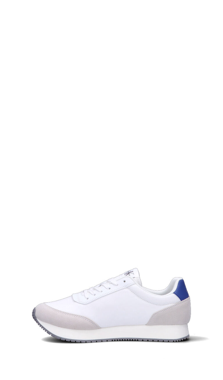 CALVIN KLEIN JEANS Sneaker uomo bianca, blu e grigia in suede