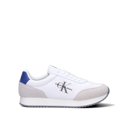 CALVIN KLEIN JEANS Sneaker uomo bianca, blu e grigia in suede