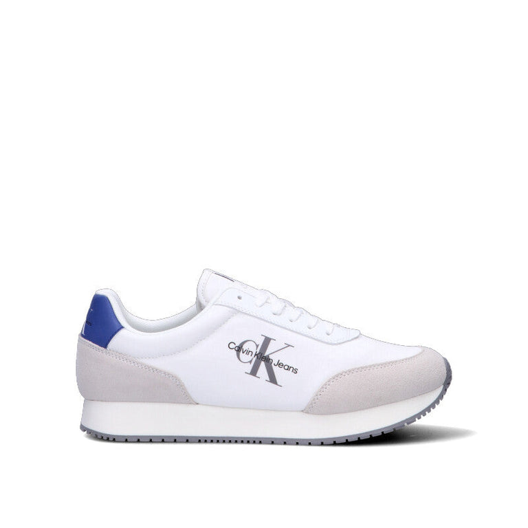 CALVIN KLEIN JEANS Sneaker uomo bianca, blu e grigia in suede