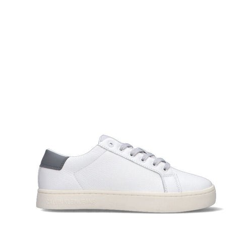 CALVIN KLEIN JEANS Sneaker bianca/grigia in pelle