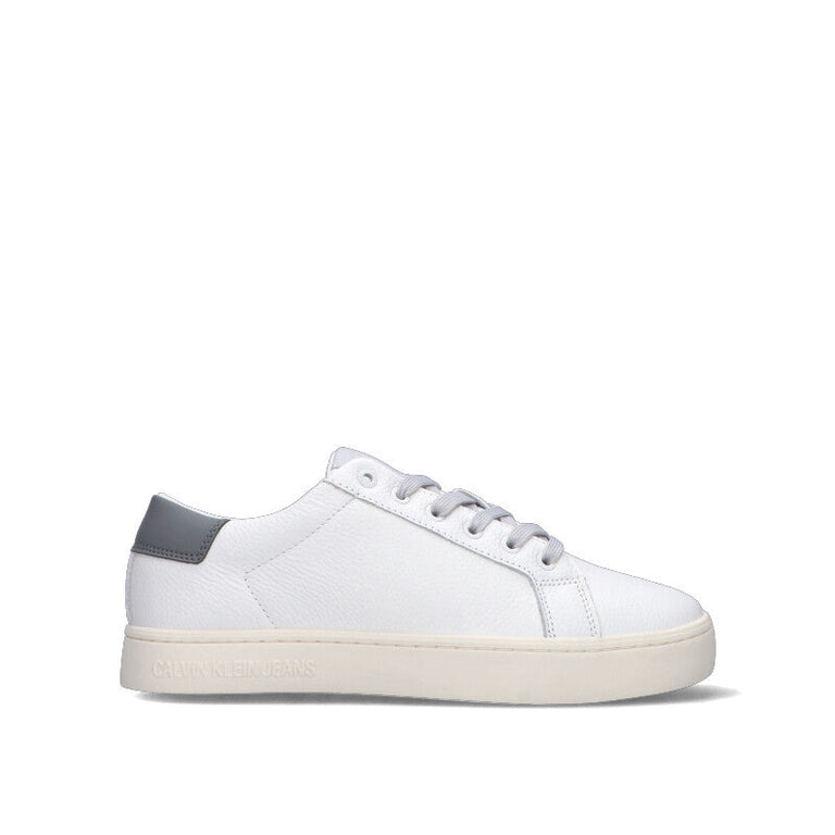 CALVIN KLEIN JEANS Sneaker bianca/grigia in pelle