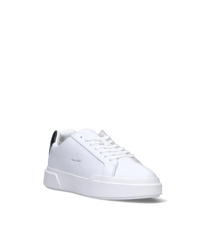 CALVIN KLEIN JEANS Sneaker uomo bianca/nera in pelle