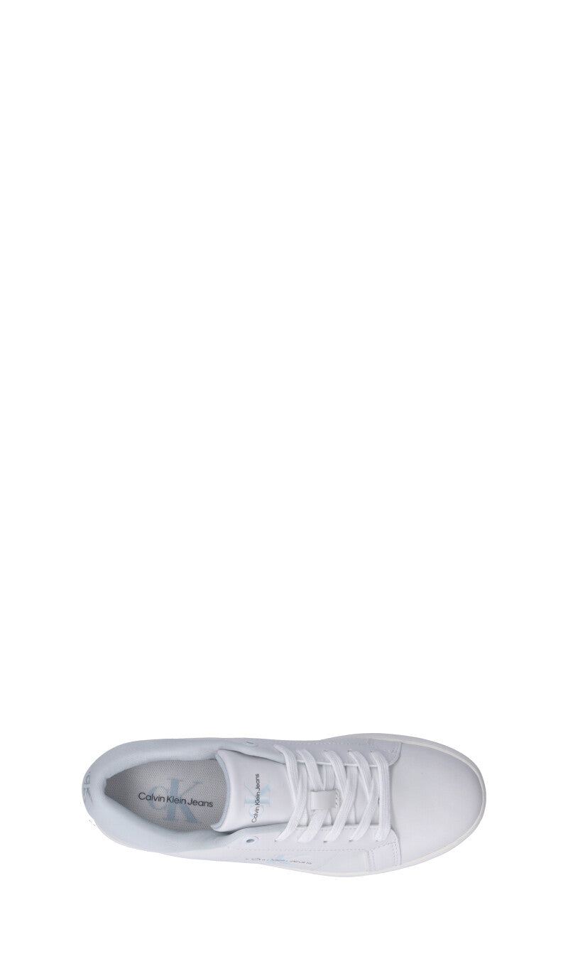 CALVIN KLEIN JEANS Sneaker donna bianca/azzurra in pelle
