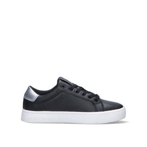 CALVIN KLEIN JEANS Sneaker donna nera in pelle
