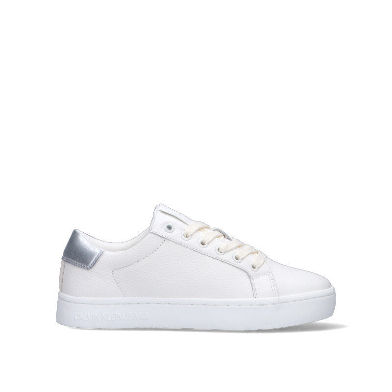 CALVIN KLEIN JEANS Sneaker donna bianca/argento in pelle
