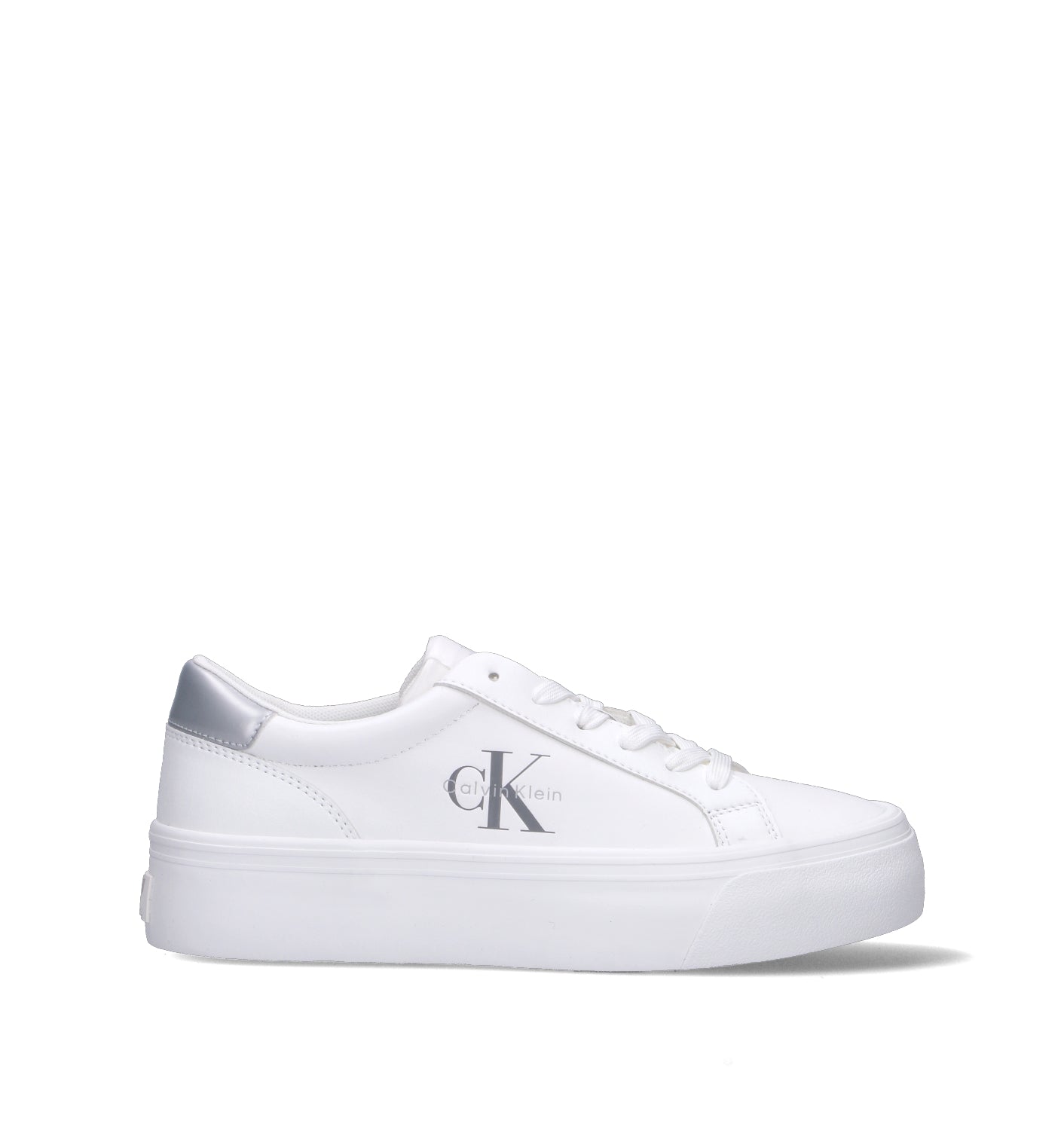 CALVIN KLEIN JEANS Sneaker donna bianca/argento
