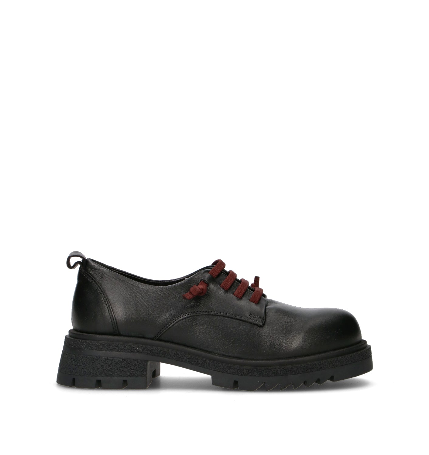 BUENO Stringata donna nera in pelle